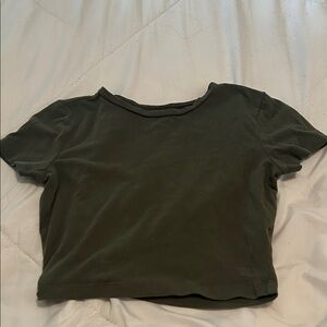Wild Fable Dark Green Women's Short Sleeve Crop Top